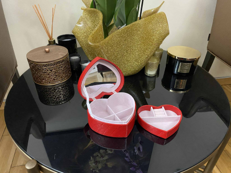 Perfect Lady Gift Set: Cutie Bijuterii Inima Rosie, Bratara Tennis Gold, Cercei Gold Heart [7]