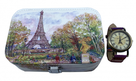 La Tour Eiffel Gift Set: Cutie Bijuterii + Ceas de mana [0]