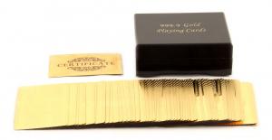 Cadou Gold Magic Playing Cards in cutie de lux din lemn - Carti de Joc Aurite [4]