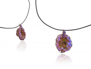 Colier Borealy Purple Fantasy - Geoda cu Pirita [2]
