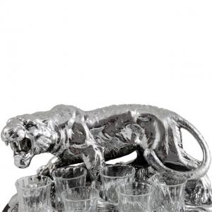Indian Tiger Vodka Set Silver Plated by Chinelli - made in Italy [4]