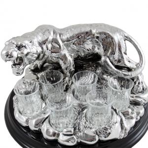 Indian Tiger Vodka Set Silver Plated by Chinelli - made in Italy [5]
