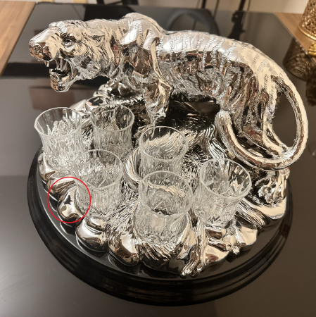 Indian Tiger Vodka Set Silver Plated by Chinelli - made in Italy [7]