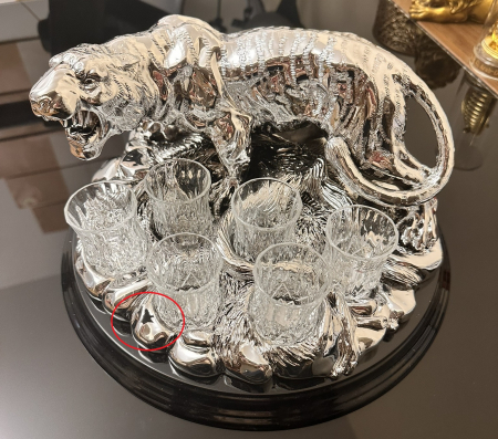 Indian Tiger Vodka Set Silver Plated by Chinelli - made in Italy [1]