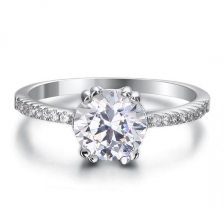 Inel Borealy Argint 925 ONE Zirconiu Simulated Diamond Solitaire Marimea 6 [1]