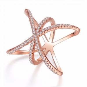 Inele - Inel Loopy Diamond Pink Gold by Borealy