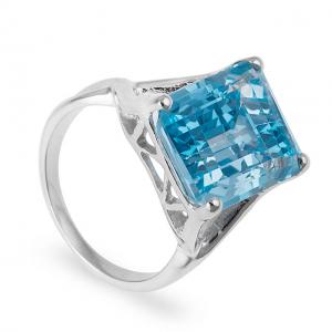 Inel Borealy Argint 925 Blue Topaz Natural Octagon Marimea 6 [0]