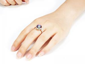 Inel Borealy Argint 925 Topaz 4 Carate Mistic Round Marimea 7 [1]