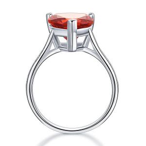 Inel Borealy Argint 925 Ruby 3.5 Carat Heart Red Bridal Engagement Marimea 7 [3]