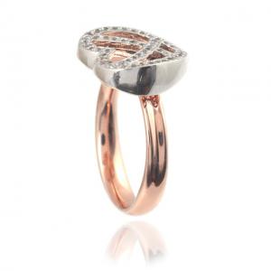 Diamond Heart White & Pink Inel Marimea 6 [1]