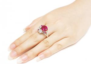 Inel Flower Rubin by Borealy Argint 925 [1]