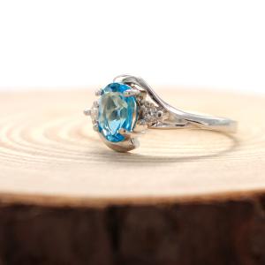 Inel London Blue Topaz 0.70 carate - pietre pretioase naturale Marimea 6,5 [5]