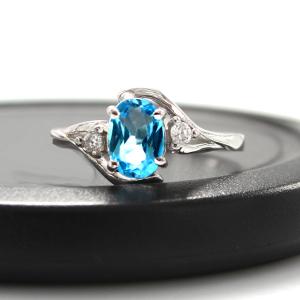 Inel London Blue Topaz 0.70 carate - pietre pretioase naturale Marimea 6,5 [1]