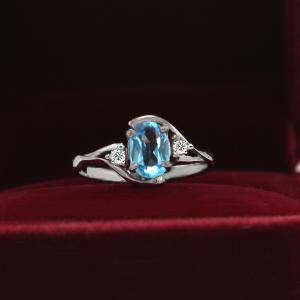 Inel London Blue Topaz 0.70 carate - pietre pretioase naturale Marimea 6,5 [4]