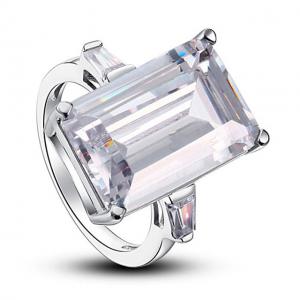 Inel Borealy Argint 925 Simulated Diamond 8.5 Carat Emerald Cut Luxe Marimea 7 [4]