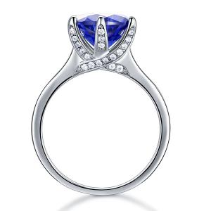 Inel Borealy Argint 925 Blue Simulated Tanzanite 3 Carat Luxury Ring Marimea 6 [5]