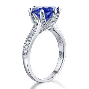 Inel Borealy Argint 925 Blue Simulated Tanzanite 3 Carat Luxury Ring Marimea 6 [3]