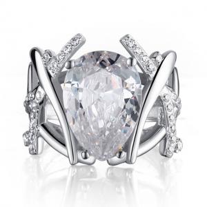 Inel Borealy Argint 925 Simulated Diamonds 4 carate Marquise Pear Marimea 7 [0]