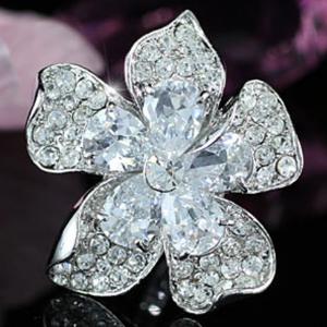 Inel Borealy Crystal Pear Cut 12 carate Queen Flower [7]