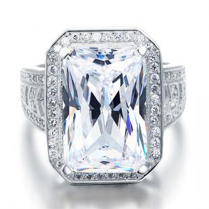 Inel Borealy Argint 925 Simulated Diamond Radiant Cut Created Marimea 7 [1]