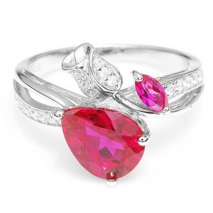 Inel Borealy Argint 925 Red Ruby 3,5 ct Rose Pigeon Blood Marimea 7 [5]