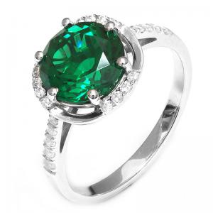 Inel Round Luxury Smarald 3 carate Argint Borealy Marimea 6,5 [0]