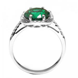 Inel Round Luxury Smarald 3 carate Argint Borealy Marimea 6,5 [2]