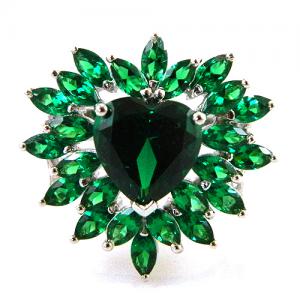 Smaralde Marquise Set Cercei, Colier şi Inel - Pietre Preţioase Argint 925 [2]