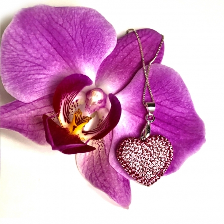 Inima Swarovski Phantasya Pink & Lantisor Argint 925 [2]