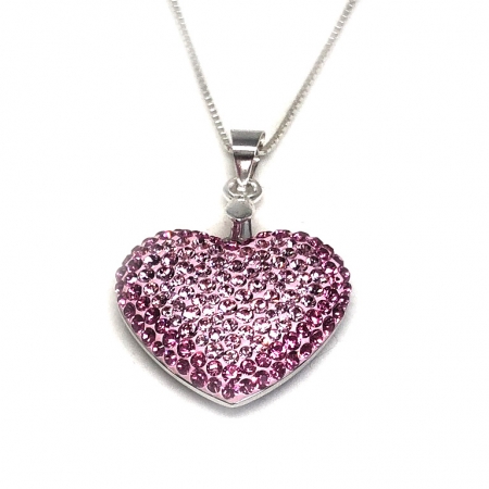 Inima Swarovski Phantasya Pink & Lantisor Argint 925 [0]