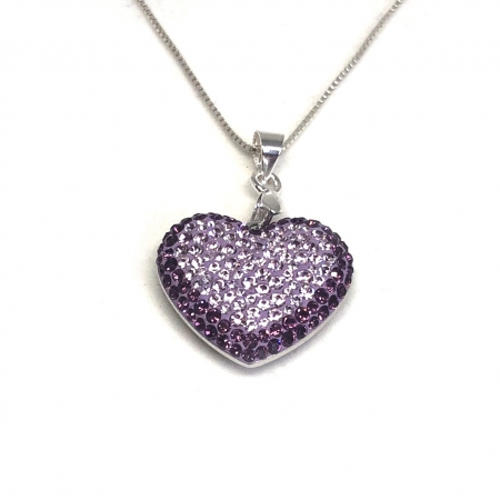 Inima Swarovski Phantasya Purple & Lantisor Argint 925 [0]