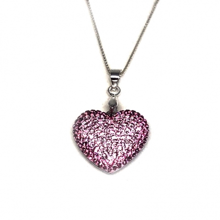 Inima Swarovski Phantasya Pink & Lantisor Argint 925 [3]