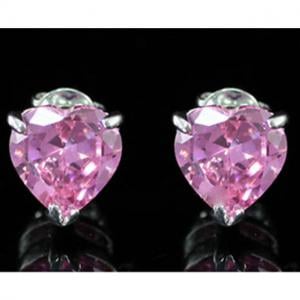 Cercei Studs Sapphire Heart Pink [3]