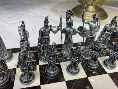 Luxury Joc de SAH din lemn cu piese din metal AURII/ARGINTII, calitate premium [2]