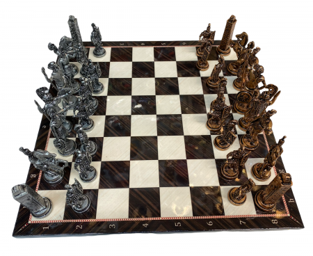 Luxury Joc de SAH din lemn cu piese din metal AURII/ARGINTII, calitate premium [3]