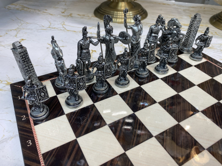 Luxury Joc de SAH din lemn cu piese din metal AURII/ARGINTII, calitate premium [5]