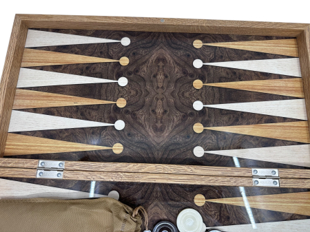 Joc de Șah și Table – Set Deluxe cu Piese din Metal Auriu/Argintiu Sculptate Manual [8]