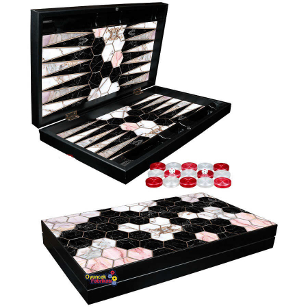 Joc Table Backgammon - Marble Star, calitate premium 40cm x 25cm [0]