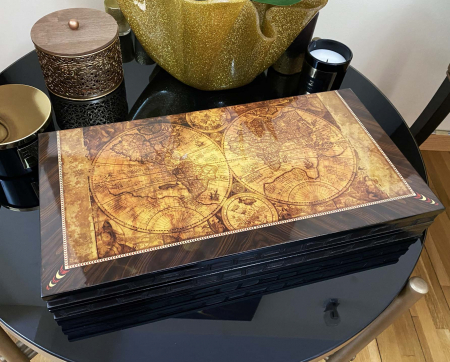 Joc Table - Old Map Edition, lemn de trandafir lacuit, calitate premium [3]