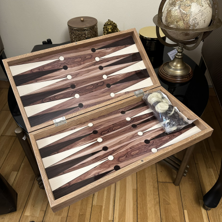 Joc Table si Sah - model Natural Wood, calitate premium + Piese de Sah + Carti de joc aurite [4]