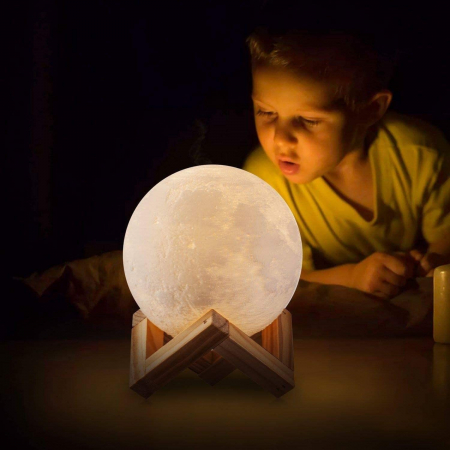 Lampa Luna 3D Moon Big cu baterie - 13 cm diametru/38 cm circumferinta [6]