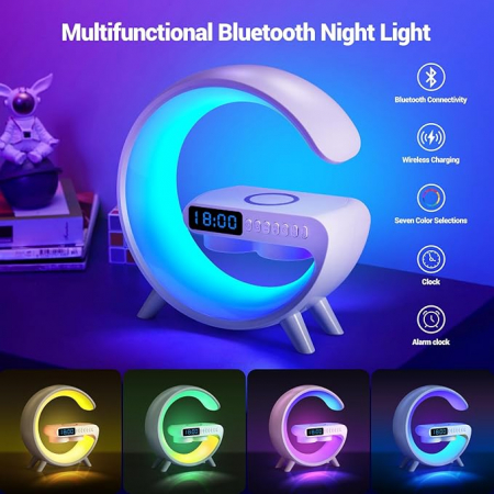 Life Assistant New Model - Multifunction 7 Ceas, Radio, Speaker, Lampa, Difuzor multifuncțional, încărcător wireless, lumină rgb de control al aplicațiilor [1]