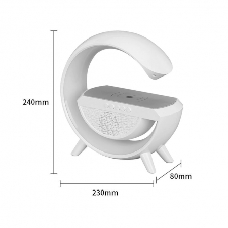 Life Assistant - Lampa, Difuzor multifuncțional de ceas cu alarmă, încărcător wireless, lumină rgb de control al aplicațiilor [7]