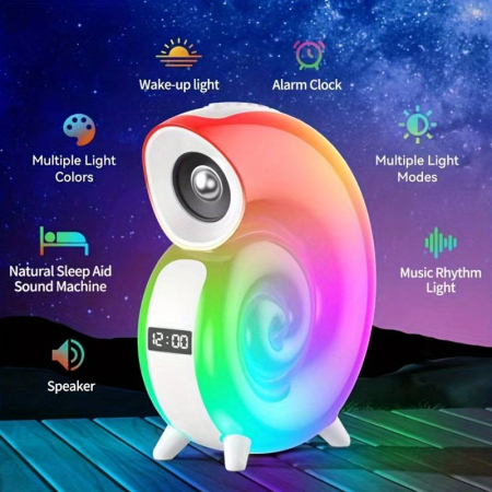 Life Assistant - Multifunctional Lampa muzicala, difuzor wireless, lumini LED colorate si ceas electronic [0]
