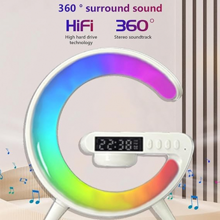 Life Assistant 15cm x 14 cm - Multifunction Ceas, Lampa, Difuzor multifuncțional, încărcător wireless, lumină rgb de control al aplicațiilor [0]
