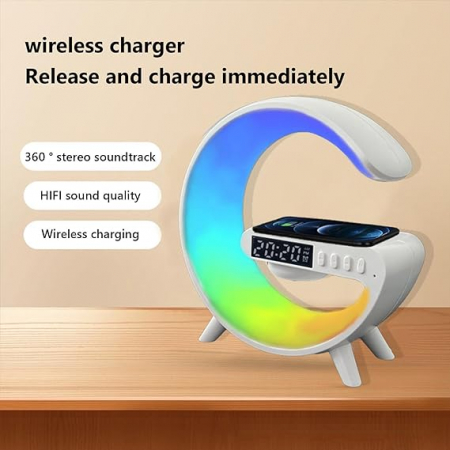 Life Assistant 15cm x 14 cm - Multifunction Ceas, Lampa, Difuzor multifuncțional, încărcător wireless, lumină rgb de control al aplicațiilor [2]