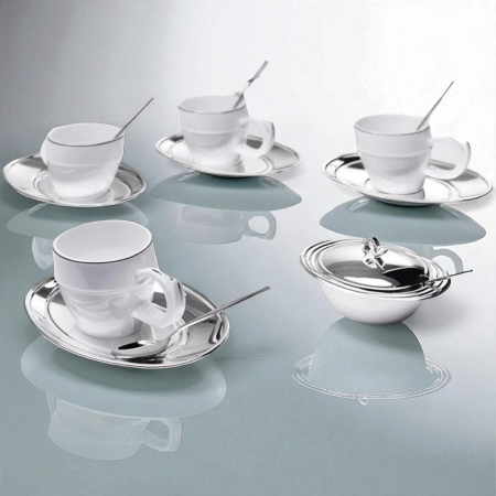 Luxury Silver Coffee Set For Four by Chinelli - Made in Italy [2]