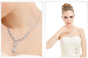 Marquise Cluster Set Colier si Cercei [2]