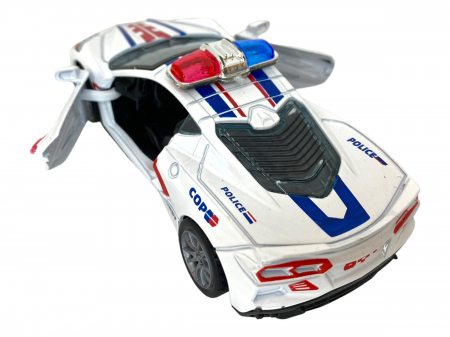 Masinuta de Politie pentru copii, metalica - Alba - cu usi ce se deschid [1]