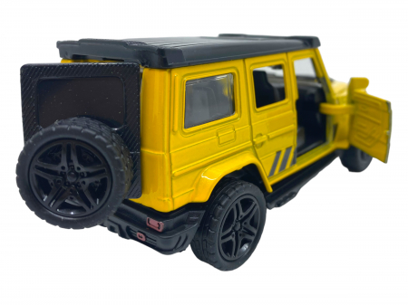 Masinuta copii metalica - SUV galben - cu usi ce se deschid [2]